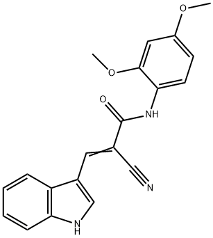 (E)-2-cyano-N-(2,4-dimethoxyphenyl)-3-(1H-indol-3-yl)prop-2-enamide Structure