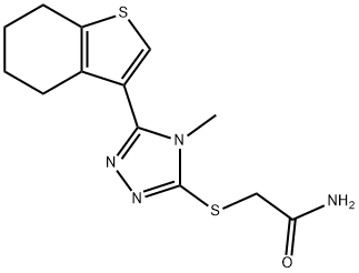 2-[[4-methyl-5-(4,5,6,7-tetrahydro-1-benzothiophen-3-yl)-1,2,4-triazol-3-yl]sulfanyl]acetamide,588680-49-3,结构式