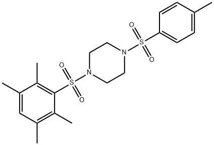 1-(4-methylphenyl)sulfonyl-4-(2,3,5,6-tetramethylphenyl)sulfonylpiperazine 结构式