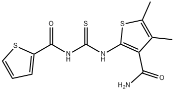 N-({[3-(aminocarbonyl)-4,5-dimethyl-2-thienyl]amino}carbonothioyl)-2-thiophenecarboxamide Structure