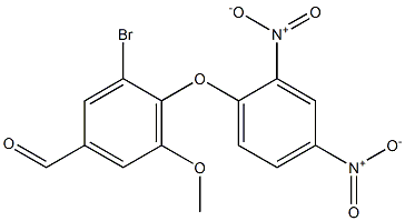 3-bromo-4-(2,4-dinitrophenoxy)-5-methoxybenzaldehyde 化学構造式