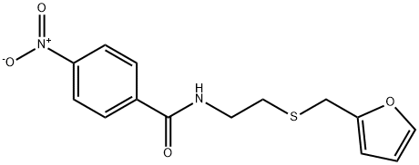 N-[2-(furan-2-ylmethylsulfanyl)ethyl]-4-nitrobenzamide 化学構造式