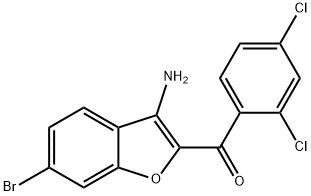 (3-Amino-6-bromo-benzofuran-2-yl)-(2,4-dichloro-phenyl)-methanone,594812-20-1,结构式