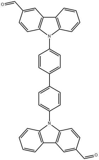 9,9'-(Biphenyl-4,4'-diyl)bis(9H-carbazole-3-carbaldehyde) Struktur