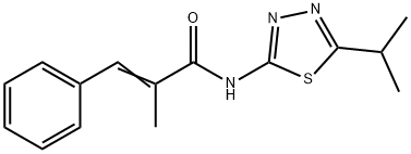 (E)-2-methyl-3-phenyl-N-(5-propan-2-yl-1,3,4-thiadiazol-2-yl)prop-2-enamide Struktur