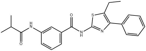 N-(5-ethyl-4-phenyl-1,3-thiazol-2-yl)-3-(2-methylpropanoylamino)benzamide Structure