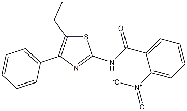 N-(5-ethyl-4-phenyl-1,3-thiazol-2-yl)-2-nitrobenzamide Struktur