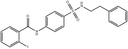 2-iodo-N-(4-{[(2-phenylethyl)amino]sulfonyl}phenyl)benzamide 结构式