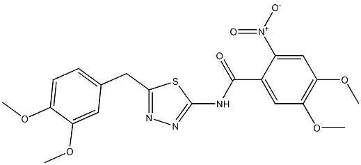 N-[5-[(3,4-dimethoxyphenyl)methyl]-1,3,4-thiadiazol-2-yl]-4,5-dimethoxy-2-nitrobenzamide|