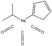 i-Propylcyclopentadienylrhenium tricarbonyl Structure