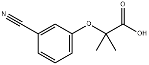 2-(3-CYANOPHENOXY)-2-METHYLPROPANOIC ACID 化学構造式