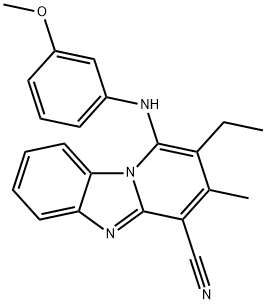 2-ethyl-1-((3-methoxyphenyl)amino)-3-methylbenzo[4,5]imidazo[1,2-a]pyridine-4-carbonitrile Structure