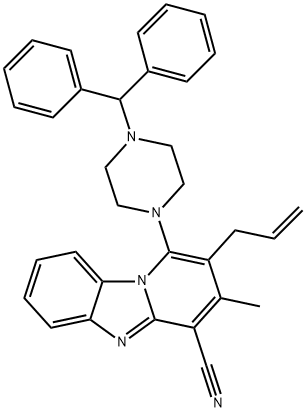 2-allyl-1-(4-benzhydrylpiperazin-1-yl)-3-methylbenzo[4,5]imidazo[1,2-a]pyridine-4-carbonitrile Structure