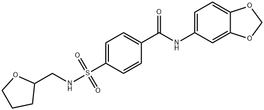 N-(benzo[d][1,3]dioxol-5-yl)-4-(N-((tetrahydrofuran-2-yl)methyl)sulfamoyl)benzamide Structure