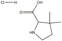 3,3-DIMETHYLPYRROLIDINE-2-CARBOXYLIC ACID hydrochloride Structure