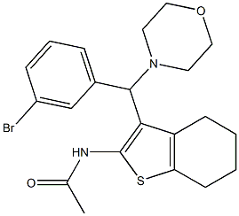 N-(3-((3-bromophenyl)(morpholino)methyl)-4,5,6,7-tetrahydrobenzo[b]thiophen-2-yl)acetamide Structure