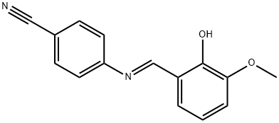 4-[(2-hydroxy-3-methoxybenzylidene)amino]benzonitrile 化学構造式