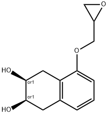 (2R,3S)-5-(oxiran-2-ylmethoxy)-1,2,3,4-tetrahydronaphthalene-2,3-diol 化学構造式