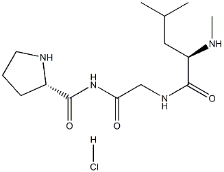 Glycinamide, L-prolyl-N-methyl-D-leucyl-, monohydrochloride Structure