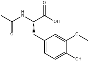 2-(N-acetylacetamido)-3-(4-hydroxy-3-methoxyphenyl)propanoic acid Struktur