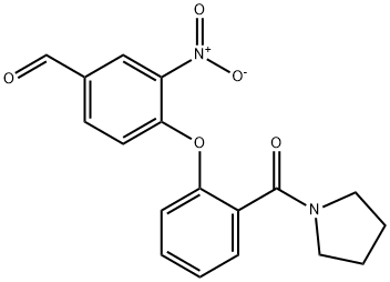 3-Nitro-4-[2-(pyrrolidine-1-carbonyl)-phenoxy]-benzaldehyde Struktur