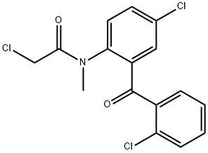 2-chloro-N-(4-chloro-2-(2-chlorobenzoyl)phenyl)-N-methylacetamide Struktur