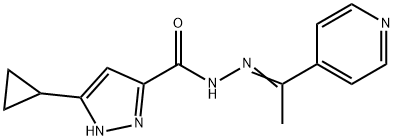 (E)-3-cyclopropyl-N-(1-(pyridin-4-yl)ethylidene)-1H-pyrazole-5-carbohydrazide Structure