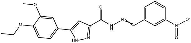 (E)-3-(4-ethoxy-3-methoxyphenyl)-N-(3-nitrobenzylidene)-1H-pyrazole-5-carbohydrazide Structure
