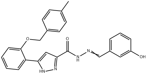 634897-85-1 (E)-N-(3-hydroxybenzylidene)-3-(2-((4-methylbenzyl)oxy)phenyl)-1H-pyrazole-5-carbohydrazide