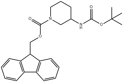 (9H-FLUOREN-9-YL)METHYL 3-((TERT-BUTOXYCARBONYL)AMINO)PIPERIDINE-1-CARBOXYLATE Struktur