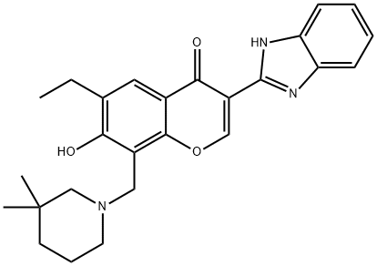 3-(1H-benzo[d]imidazol-2-yl)-8-((3,3-dimethylpiperidin-1-yl)methyl)-6-ethyl-7-hydroxy-4H-chromen-4-one|