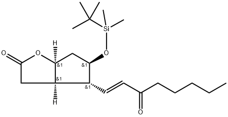 (3aR,4R,5R,6aS)-5-((tert-butyldimethylsilyl)oxy)-4-((E)-3-oxooct-1-en-1-yl)hexahydro-2H-cyclopenta[b]furan-2-one,64072-25-9,结构式