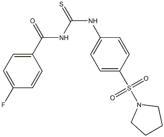 4-fluoro-N-({[4-(1-pyrrolidinylsulfonyl)phenyl]amino}carbonothioyl)benzamide|