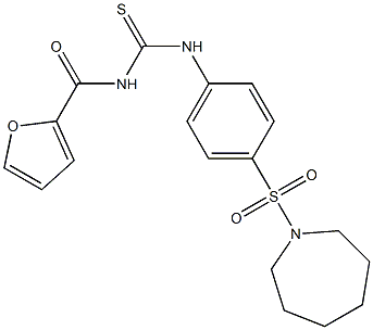N-({[4-(1-azepanylsulfonyl)phenyl]amino}carbonothioyl)-2-furamide 化学構造式