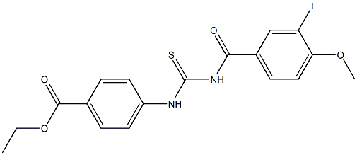 ethyl 4-({[(3-iodo-4-methoxybenzoyl)amino]carbonothioyl}amino)benzoate 结构式