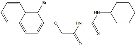 2-[(1-bromo-2-naphthyl)oxy]-N-[(cyclohexylamino)carbonothioyl]acetamide Structure