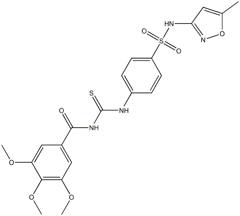 3,4,5-trimethoxy-N-{[(4-{[(5-methyl-3-isoxazolyl)amino]sulfonyl}phenyl)amino]carbonothioyl}benzamide Struktur