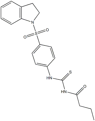 N-({[4-(2,3-dihydro-1H-indol-1-ylsulfonyl)phenyl]amino}carbonothioyl)butanamide Structure