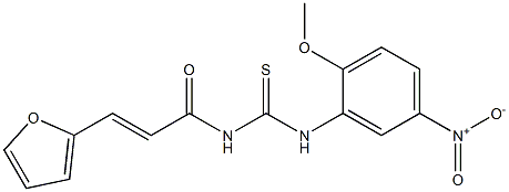 3-(2-furyl)-N-{[(2-methoxy-5-nitrophenyl)amino]carbonothioyl}acrylamide 化学構造式