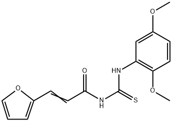 N-{[(2,5-dimethoxyphenyl)amino]carbonothioyl}-3-(2-furyl)acrylamide 化学構造式