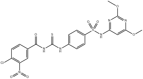 4-chloro-N-{[(4-{[(2,6-dimethoxy-4-pyrimidinyl)amino]sulfonyl}phenyl)amino]carbonothioyl}-3-nitrobenzamide,642991-76-2,结构式