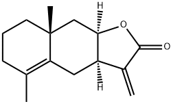 Naphtho[2,3-b]furan-2(3H)-one,3a,4,6,7,8,8a,9,9a-octahydro-5,8a-dimethyl-3-methylene-, (3aR,8aR,9aR)- Struktur