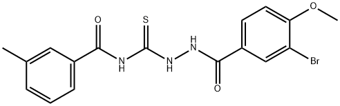 N-{[2-(3-bromo-4-methoxybenzoyl)hydrazino]carbonothioyl}-3-methylbenzamide 结构式