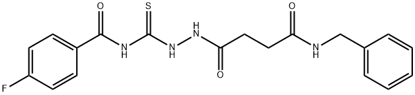 N-({2-[4-(benzylamino)-4-oxobutanoyl]hydrazino}carbonothioyl)-4-fluorobenzamide 结构式