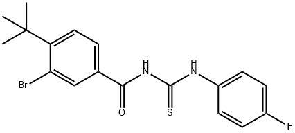 3-bromo-4-tert-butyl-N-{[(4-fluorophenyl)amino]carbonothioyl}benzamide Structure
