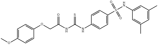 N-{[(4-{[(3,5-dimethylphenyl)amino]sulfonyl}phenyl)amino]carbonothioyl}-2-(4-methoxyphenoxy)acetamide,649565-95-7,结构式
