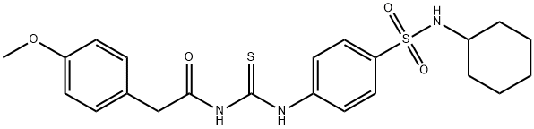 N-[({4-[(cyclohexylamino)sulfonyl]phenyl}amino)carbonothioyl]-2-(4-methoxyphenyl)acetamide Structure