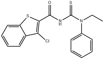 3-chloro-N-{[ethyl(phenyl)amino]carbonothioyl}-1-benzothiophene-2-carboxamide Structure