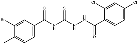 3-bromo-N-{[2-(2,4-dichlorobenzoyl)hydrazino]carbonothioyl}-4-methylbenzamide 结构式