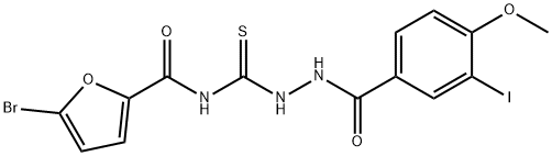 5-bromo-N-{[2-(3-iodo-4-methoxybenzoyl)hydrazino]carbonothioyl}-2-furamide,649771-69-7,结构式